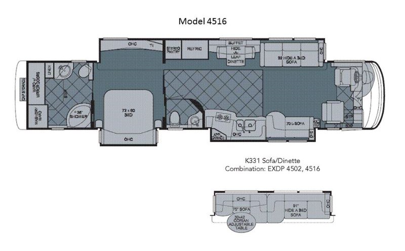 2010 Newmar Essex 4516 Floorplan