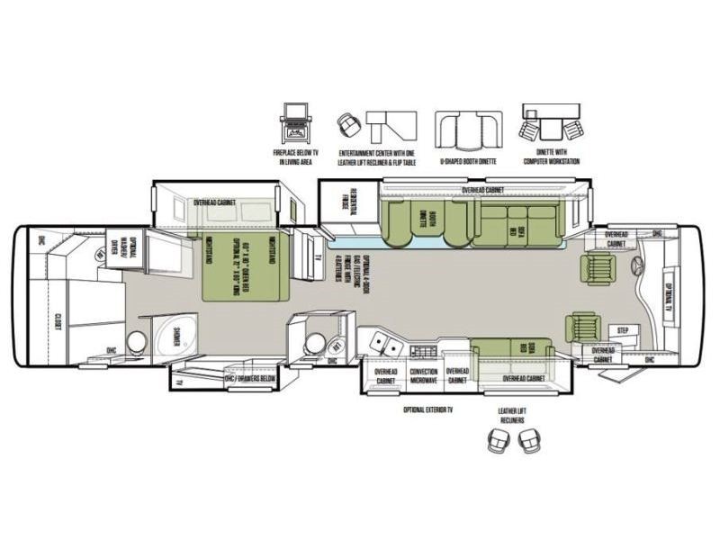 2014 Tiffin Phaeton 40QBH Floor Plan