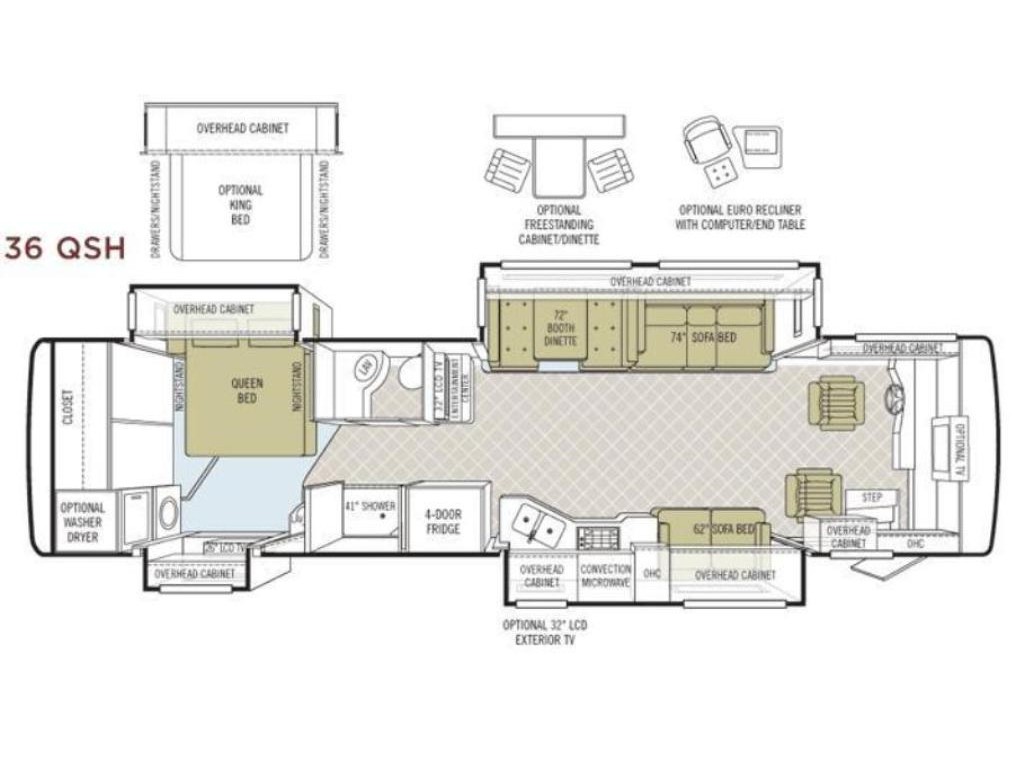 2008 Tiffin Phaeton 36QSH Floorplan