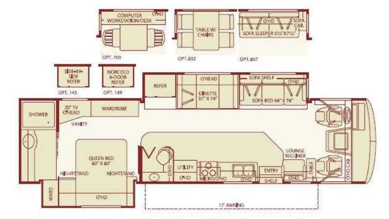 2005 Fleetwood Bounder 35E Floorplan