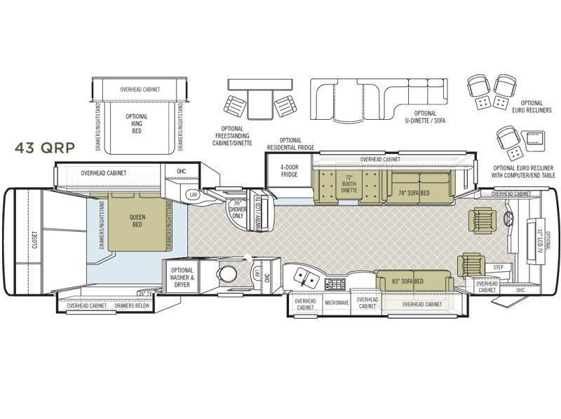 2008 Tiffin Allegro Bus 43QRP Floorplan