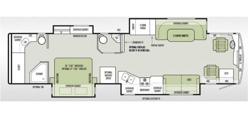 2014 Tiffin Allegro Red 38QRA - Floorplan