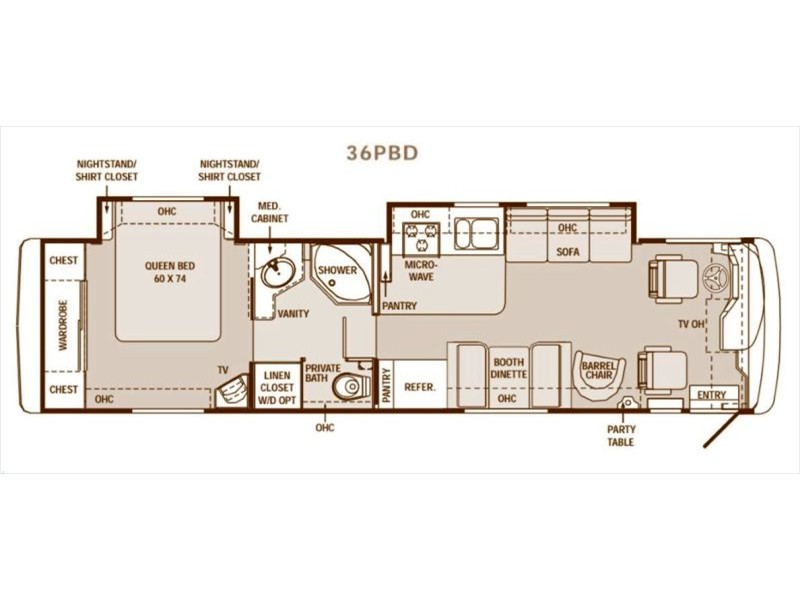 2002 Monaco Cayman 36PBD Floorplan