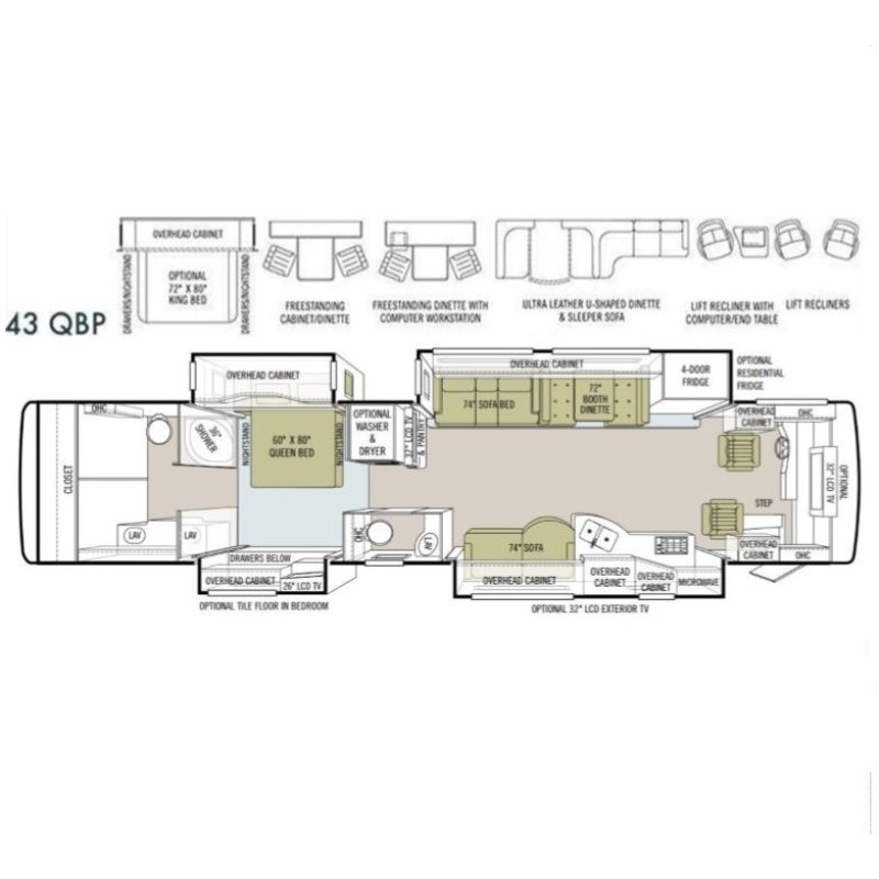 2010 Tiffin Allegro Bus 43 QBP Floorplan