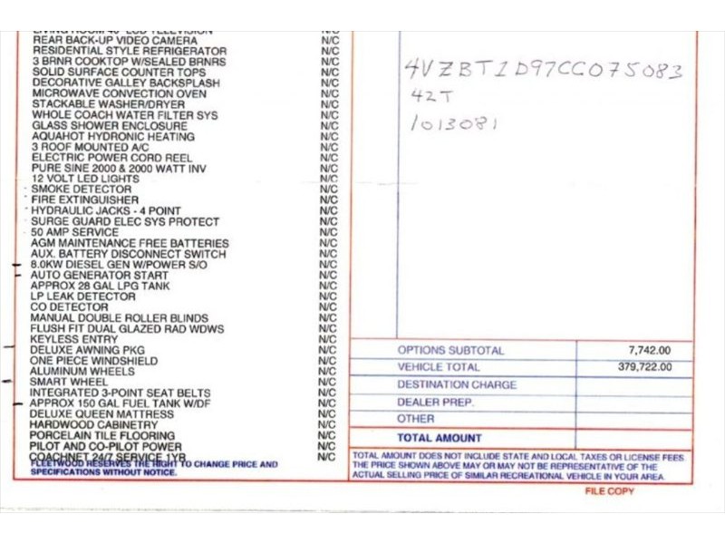 2012 American Coach American Revolution 42T - 049