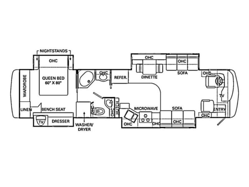 2006 Holiday Rambler Endeavor 40PDQ Floorplan