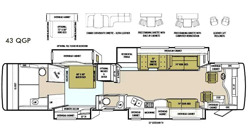 2011 Tiffin Allegro Bus 43QGP Floorplan