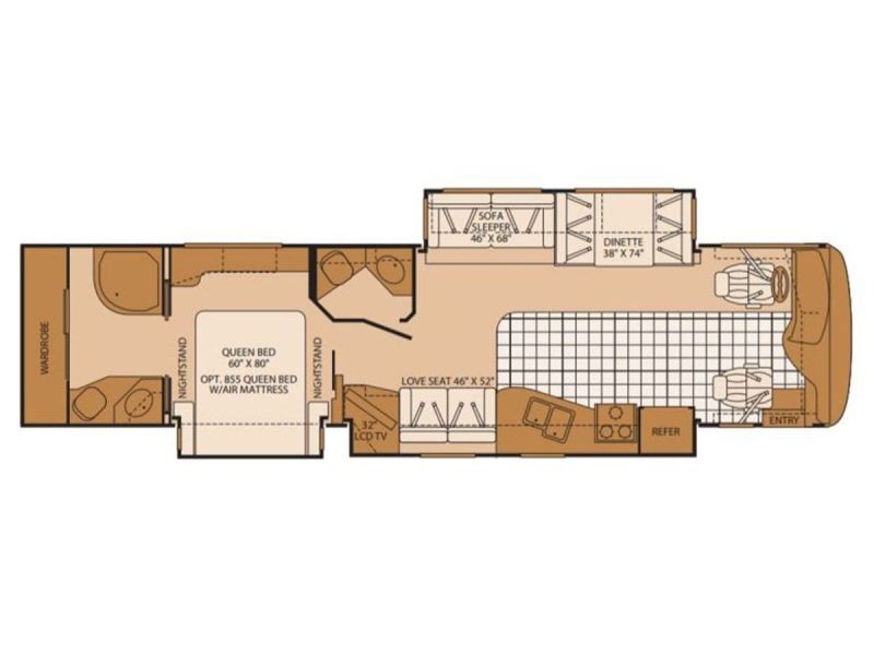2008 Fleetwood Bounder 38F Floorplan