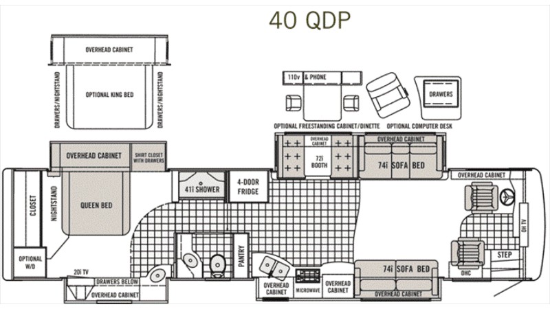 2007 Tiffin Allegro Bus 40QDP Floorplan