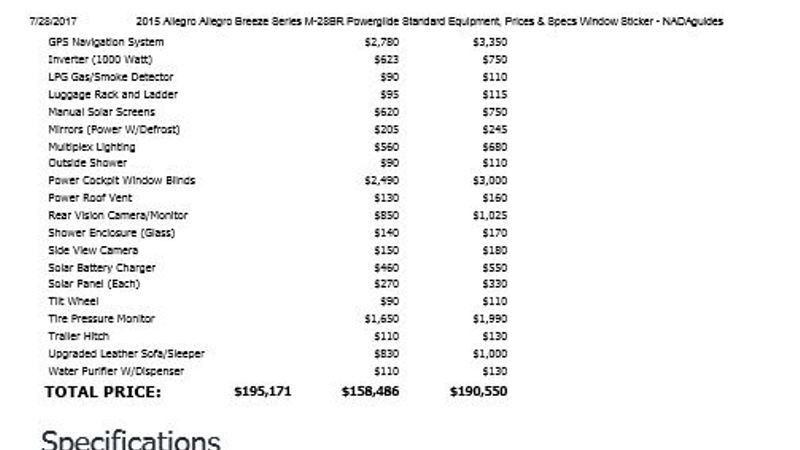 2015 Tiffin Allegro Breeze 28BR - 028
