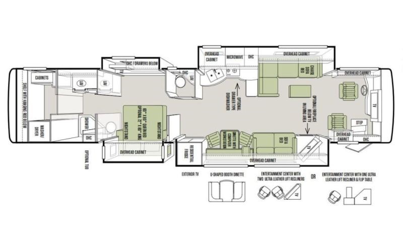 2013 Tiffin Allegro Bus 45LP Floor Plan