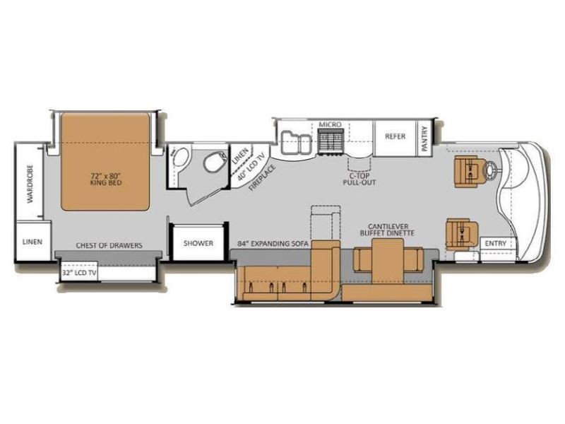 2013 Thor Tuscany XTE 36MQ Floorplan