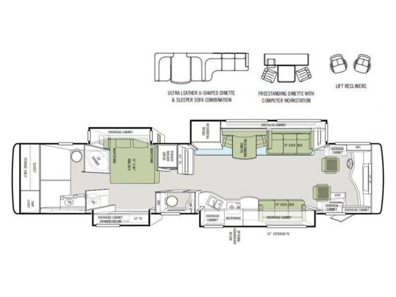 2011 Tiffin Zephyr 45QBZ Floorplan