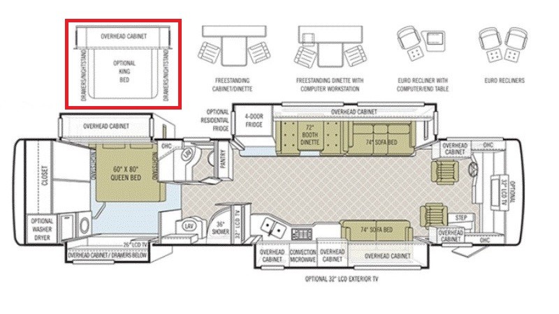 2010 Tiffin Phaeton 40QTH Floorplan