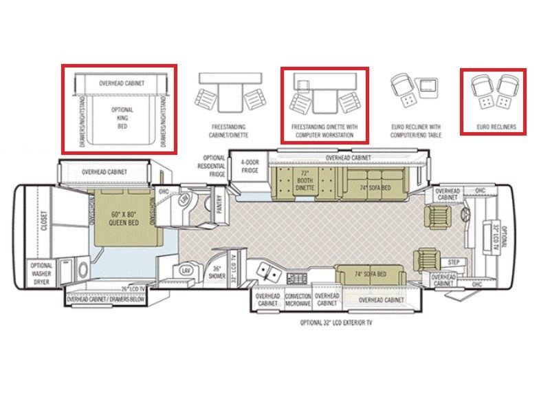 2010 Tiffin Phaeton 40QTH Floorplan