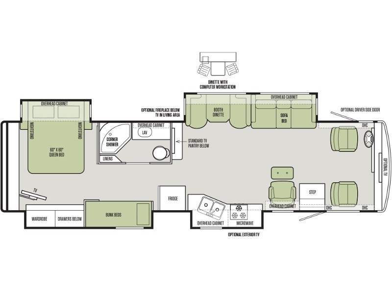 2011 Tiffin Allegro 35QBA Floorplan