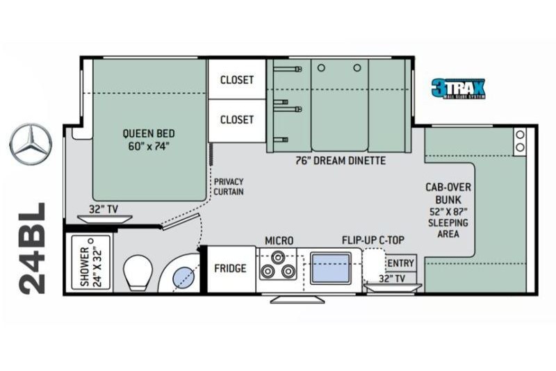 2019 Thor Four Winds Sprinter BL24 Floorplan
