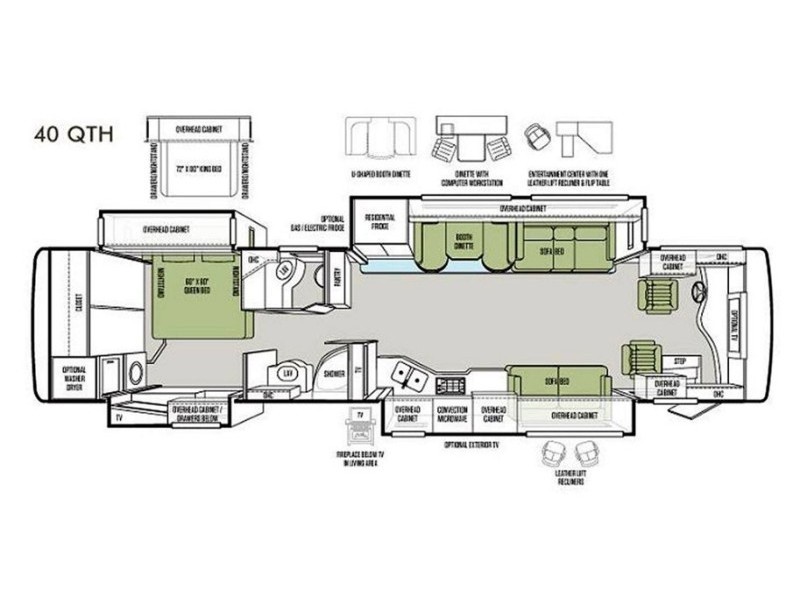 2012 Tiffin Phaeton 40QTH Floorplan