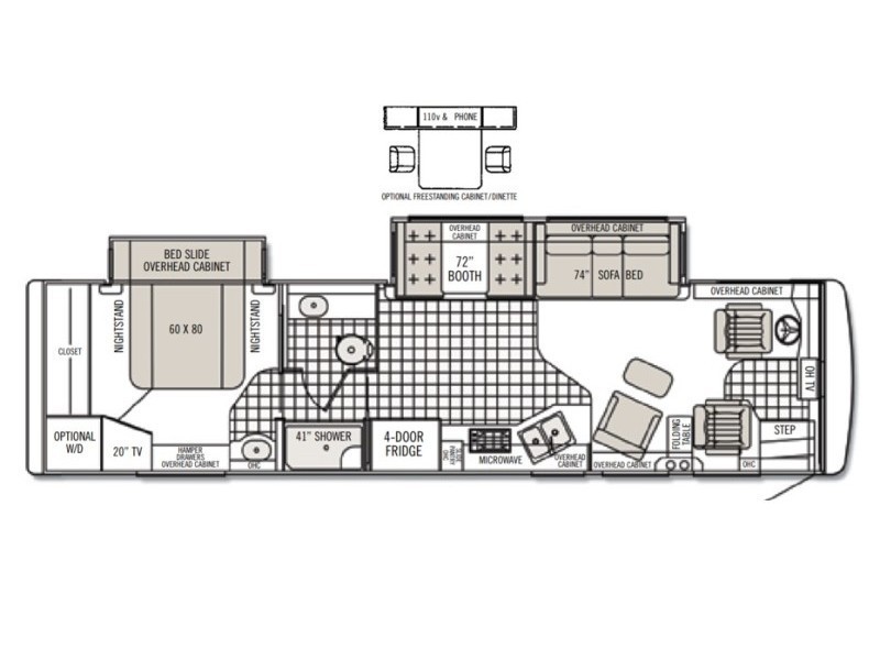 2008 Tiffin Phaeton 35DH Floorplan