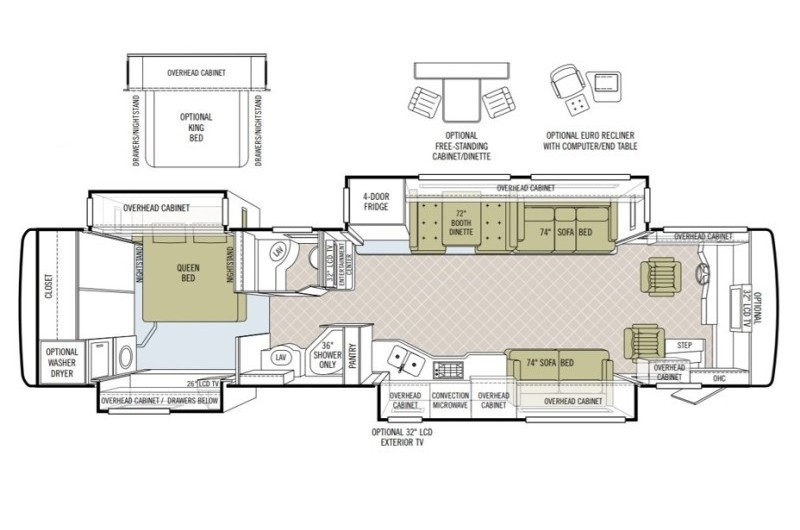 2008 Tiffin Phaeton 40QTH Floorplan