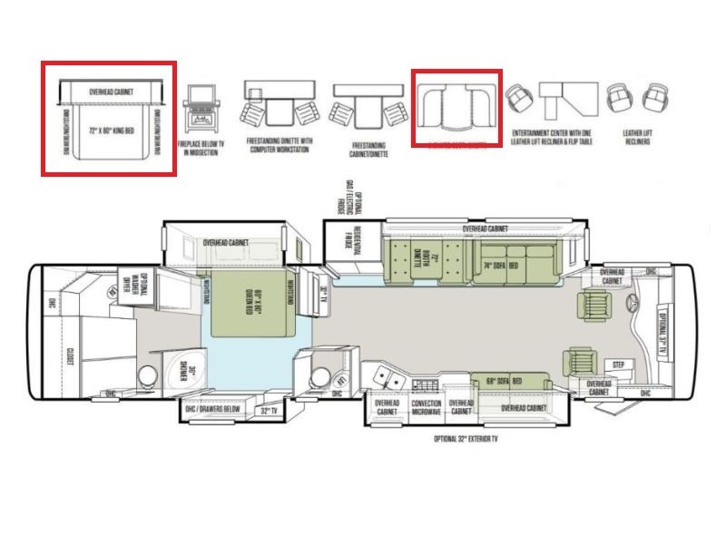 2012 Tiffin Phaeton 40QBH Floorplan