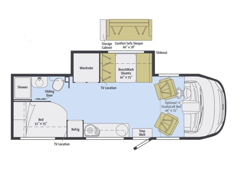2014 Winnebago Via 25P Floorplan