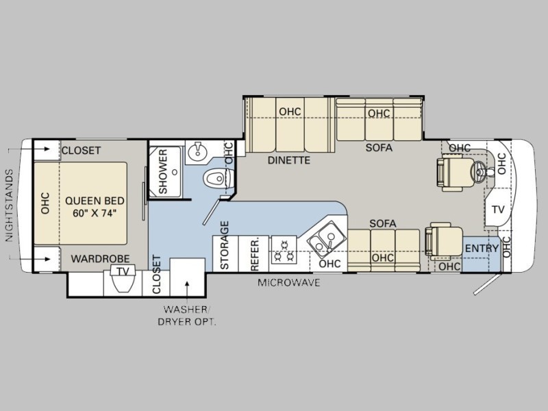 2007 Monaco Cayman XL 34SBD Floorplan