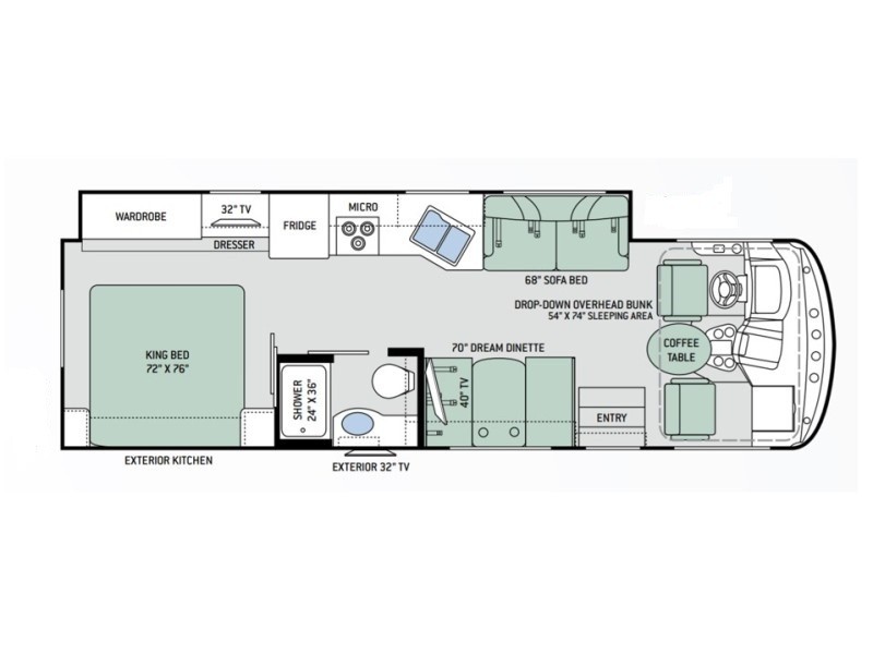 2019 Thor Hurricane 29M Floorplan