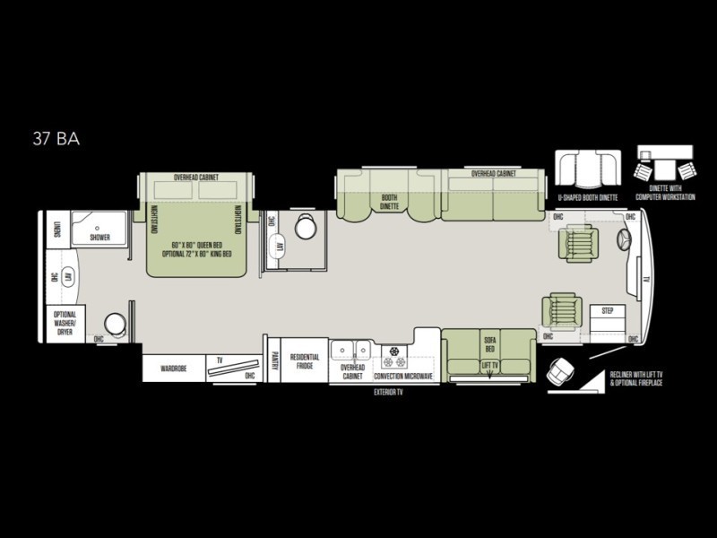 2019 Tiffin Allegro RED 37BA Floorplan