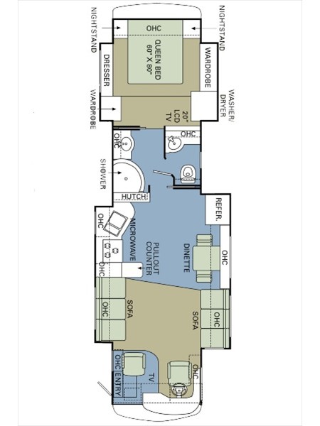 2007 Holiday Rambler Endeavor 40PRQ Floorplan