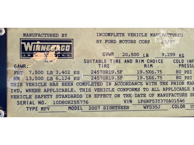 2007 Winnebago Sightseer 35J - 045