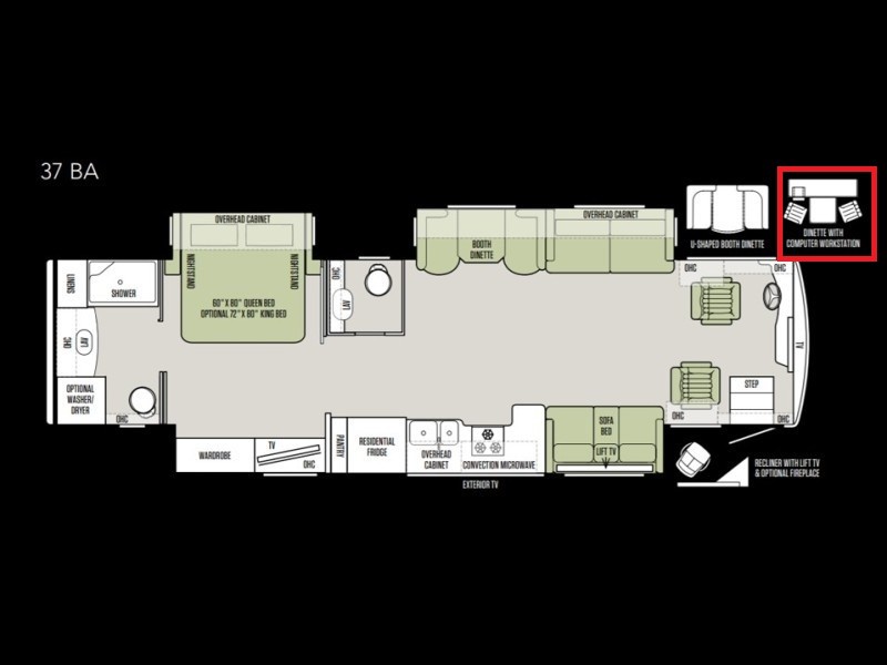 2019 Tiffin Allegro RED 37BA Floorplan