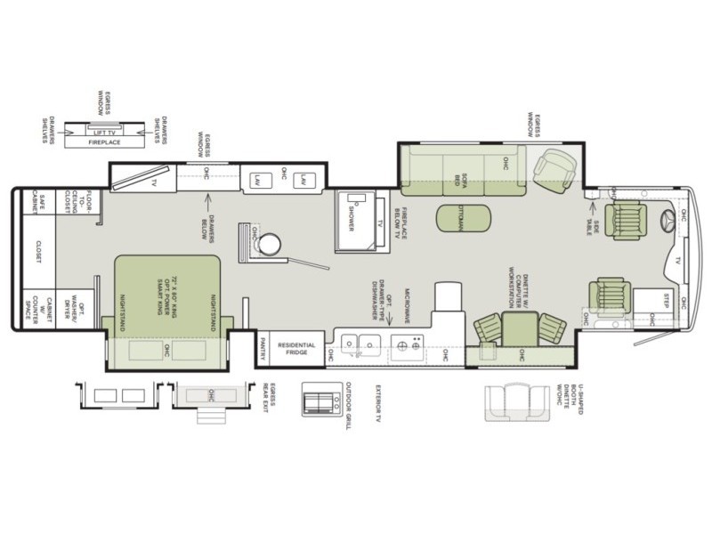 2021 Tiffin Allegro Bus 40AP Floorplan