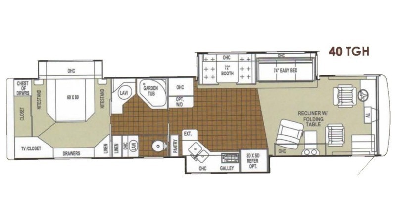 2003 Tiffin Phaeton 40TGH Floor Plan