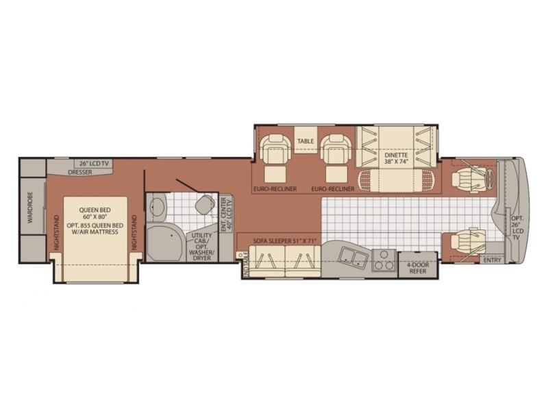 2008 Fleetwood Discovery 40X Floorplan